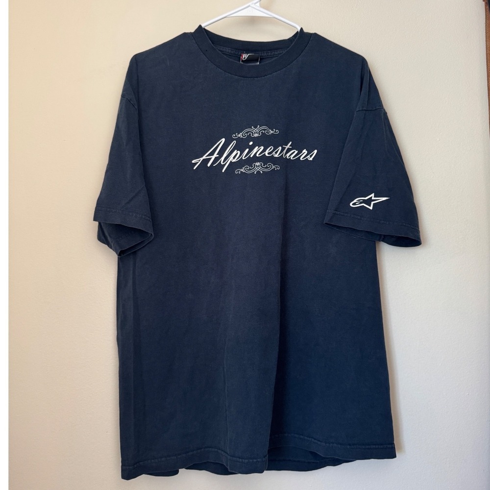 Vintage Y2K Alpinestars Graphic T Shirt XL Black Motocross Racing Streetwear Tee